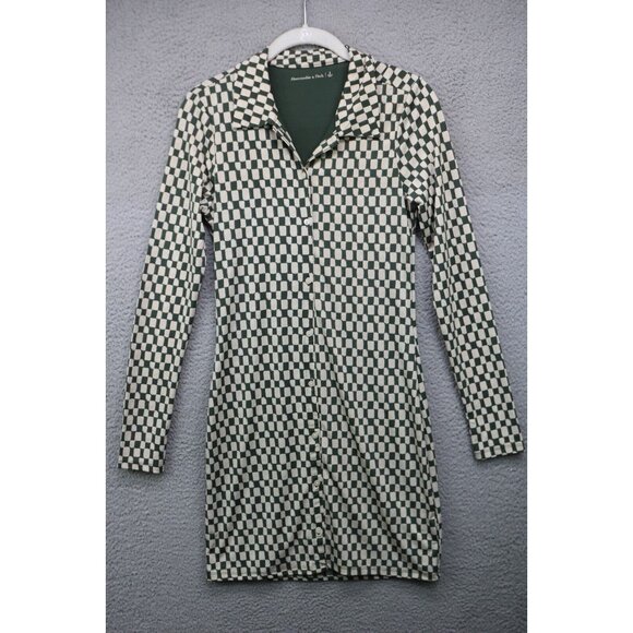 Abercrombie & Fitch Long Sleeve Button Up Bodycon Dress-Size Small-Lined - Picture 1 of 11